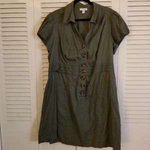Dark Olive Shirt Dress